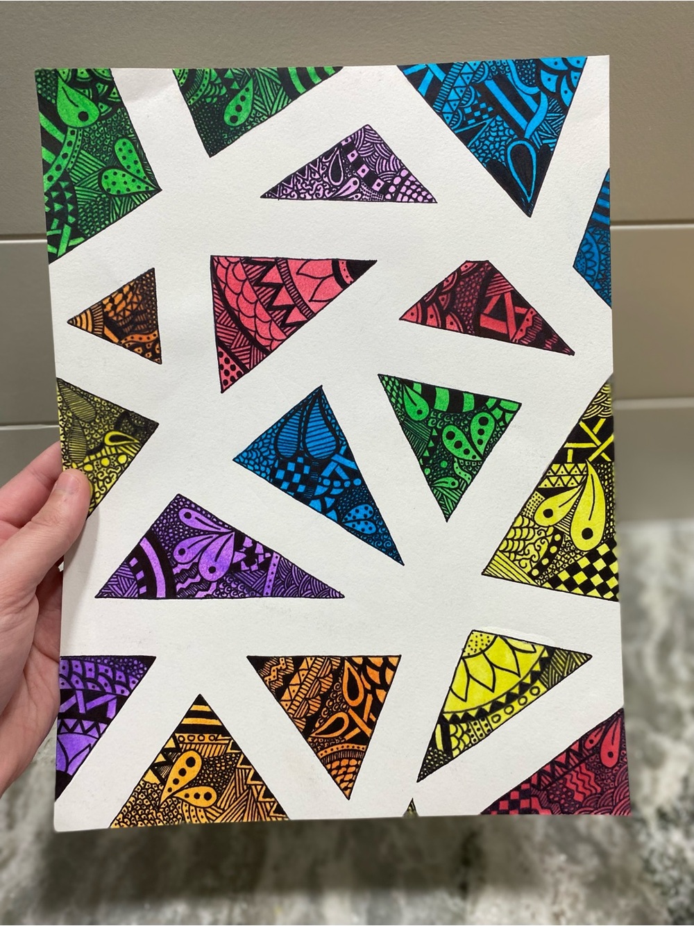 Colorful Geometric Art Illustration *WILL COME FRAMED!* - Picture 2 of 4